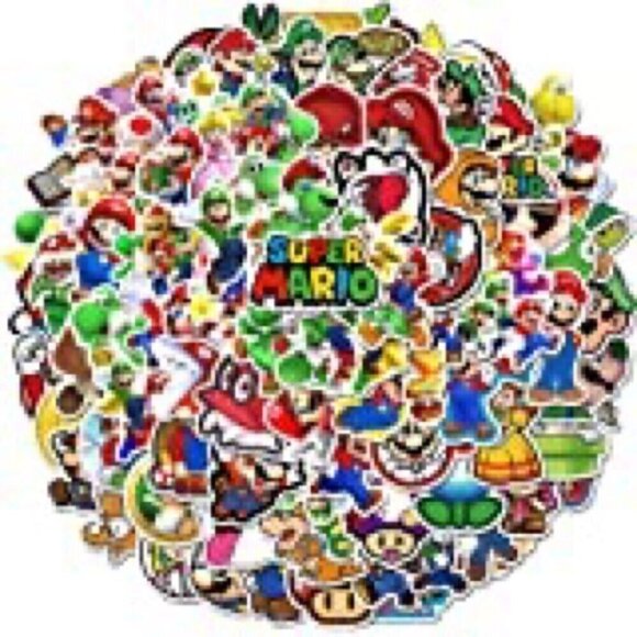 LOT of 100 Random Vinyl Super Mario Stickers - Picture 8 of 9